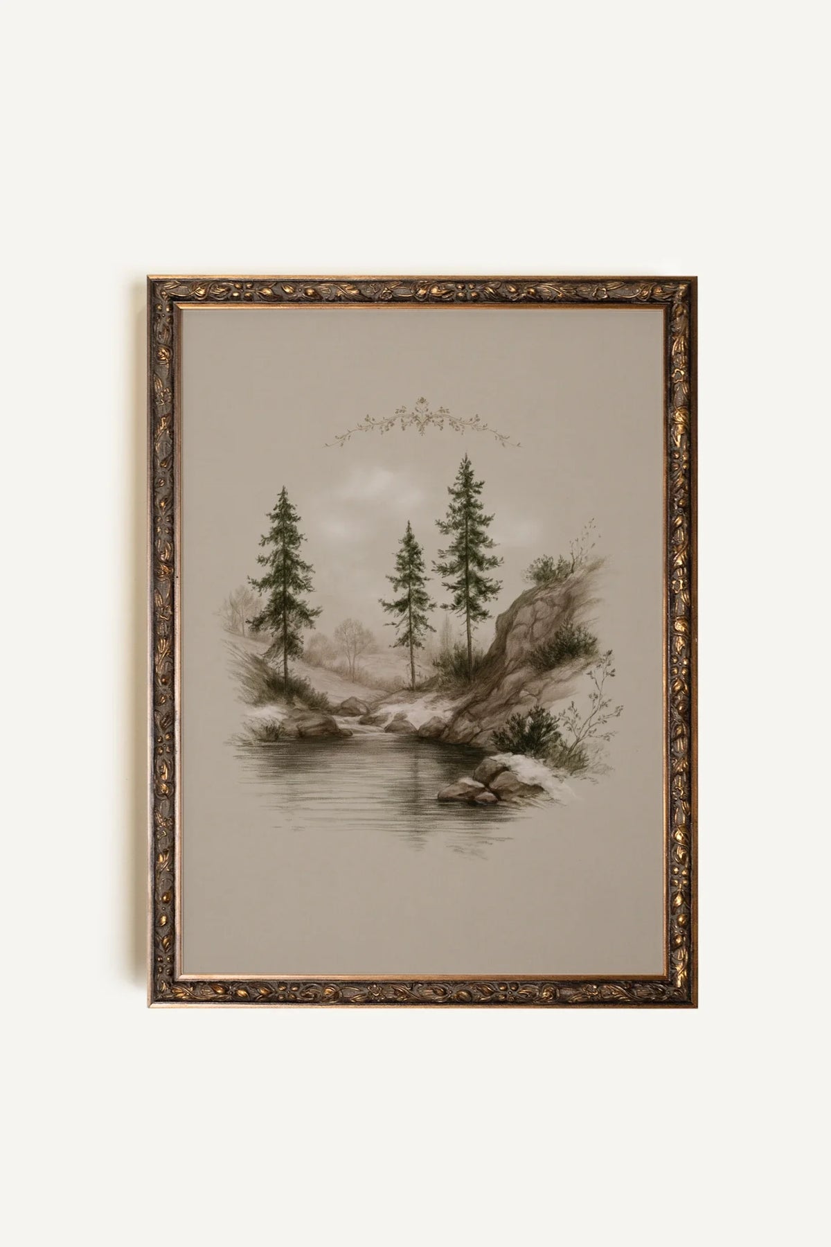 OLK_HLD_10, Oeuvre sur toile rigide, encadré Vintage Bronze