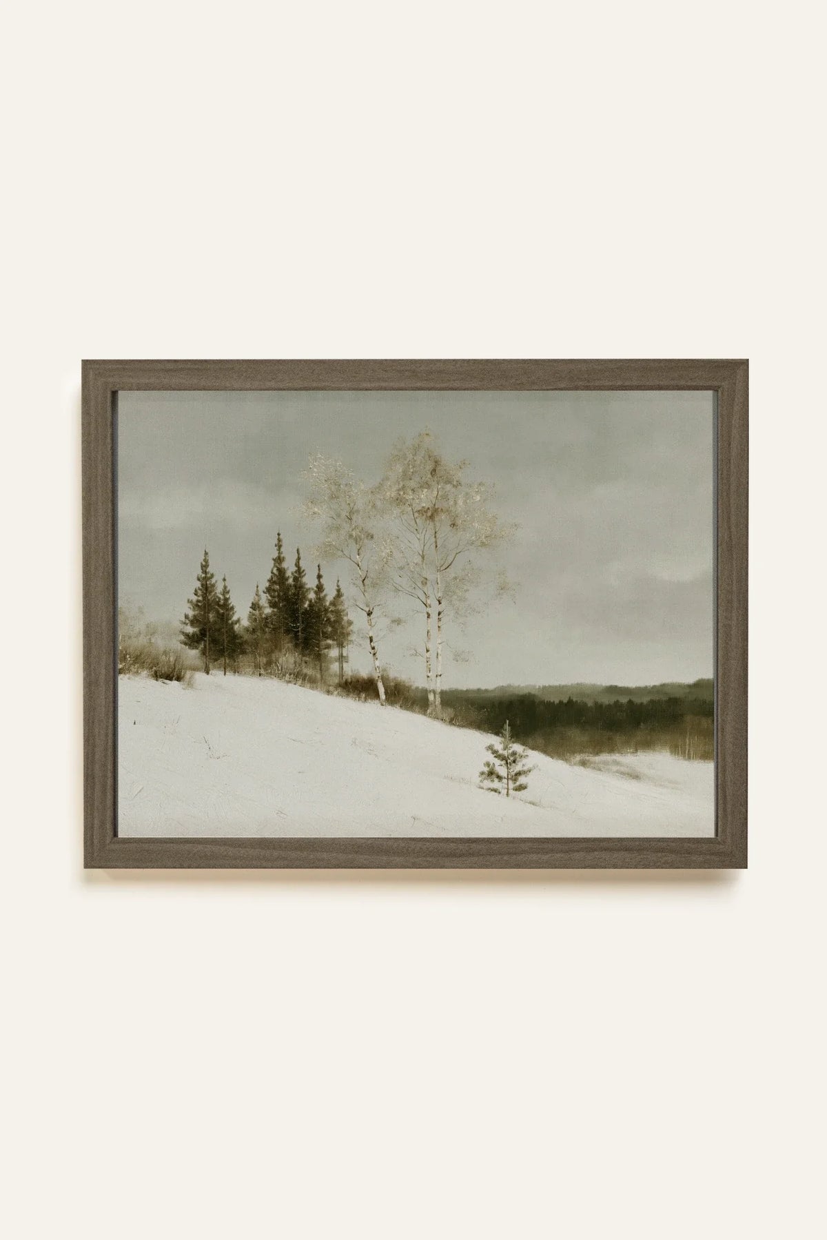 OLK_HLD_16, Oeuvre sur toile rigide, encadré brun chêne