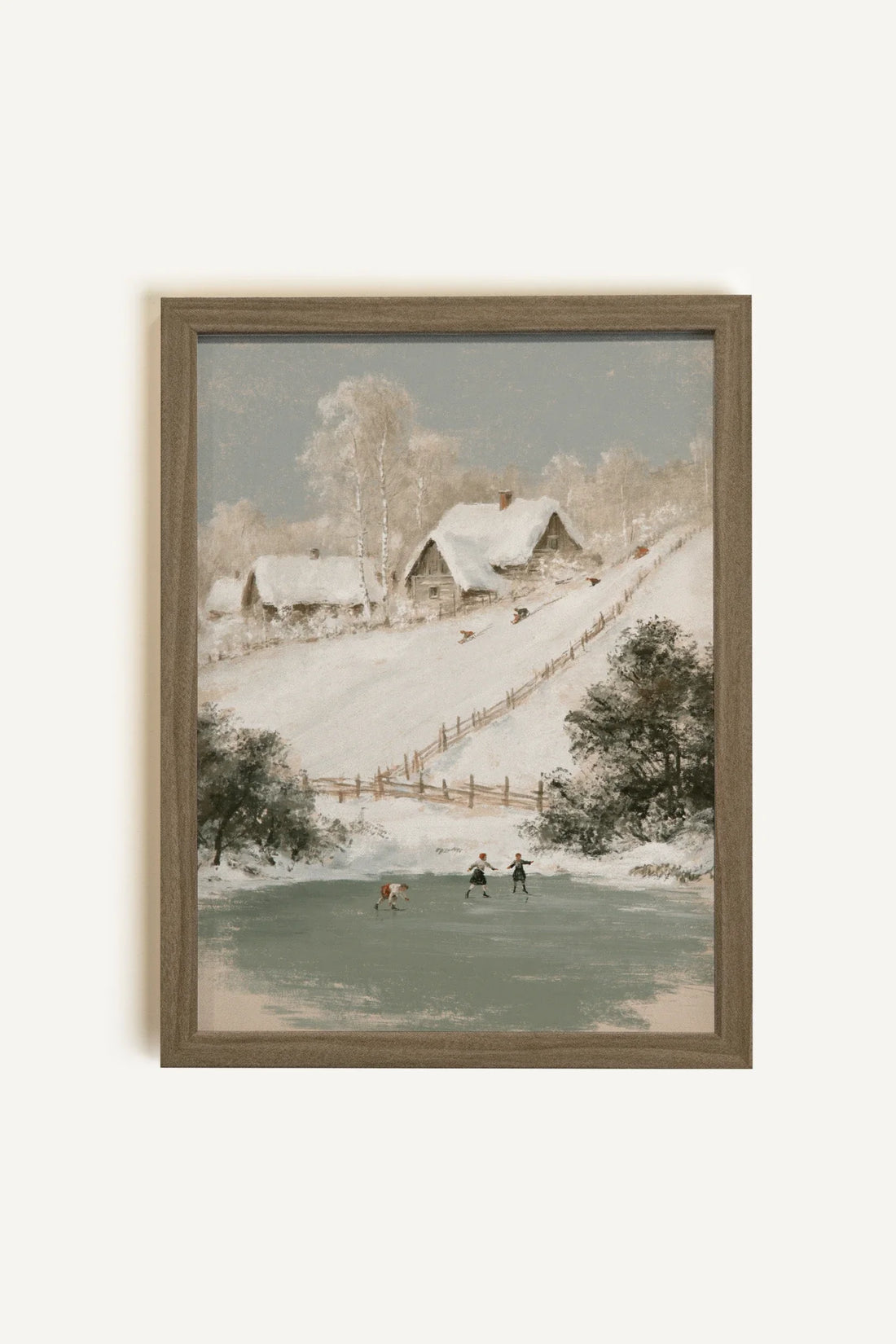 OLK_HLD_19, Oeuvre sur toile rigide, encadré brun chêne