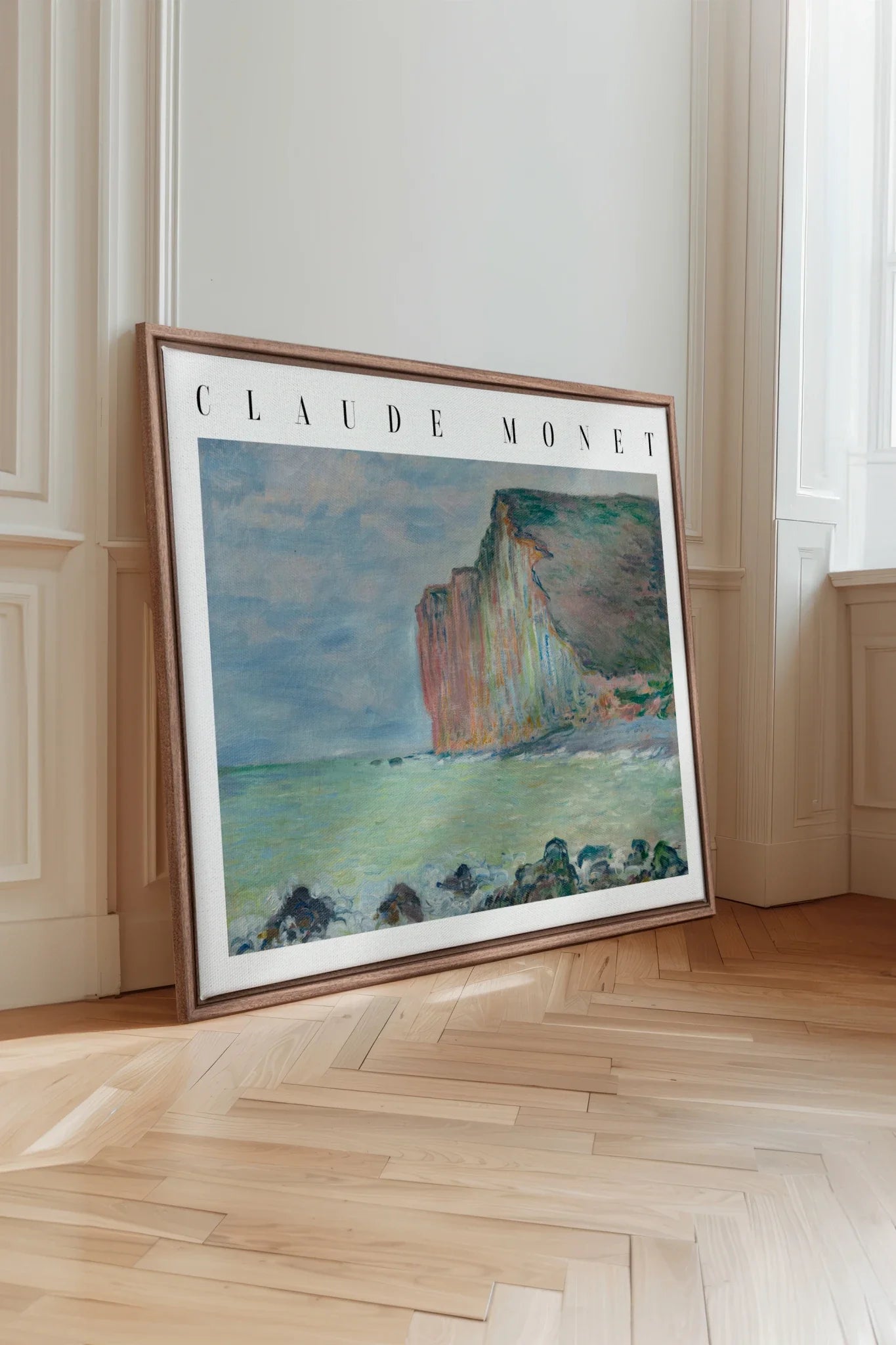OPAL COAST, Oeuvre sur toile étirée, encadré Brun Chêne