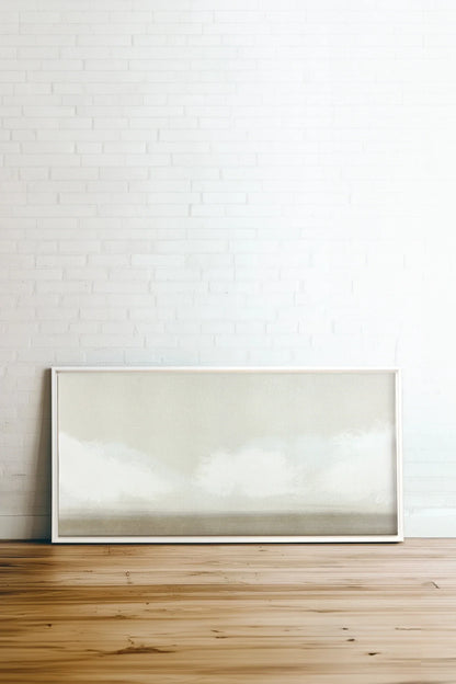 OPEN SKY, Oeuvre sur toile étirée, encadré Blanc