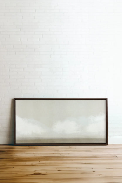OPEN SKY, Oeuvre sur toile étirée, encadré Brun Noyer