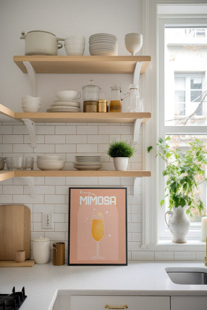 OLEKA CANVAS - ORANGE MIMOSA, Oeuvre sur toile étirée, encadré Noir