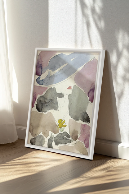 ORCHID HAZE, Oeuvre sur toile étirée, encadré Blanc