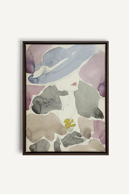 ORCHID HAZE, Oeuvre sur toile étirée, encadré Brun Noyer