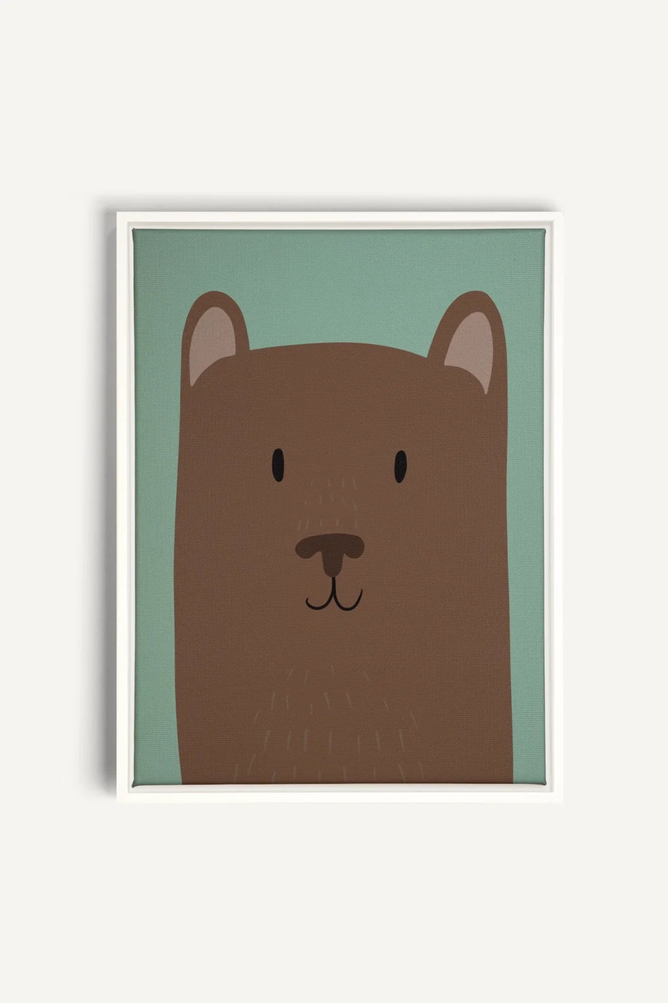 OLEKA CANVAS - OURS, Oeuvre sur toile étirée, encadré Blanc