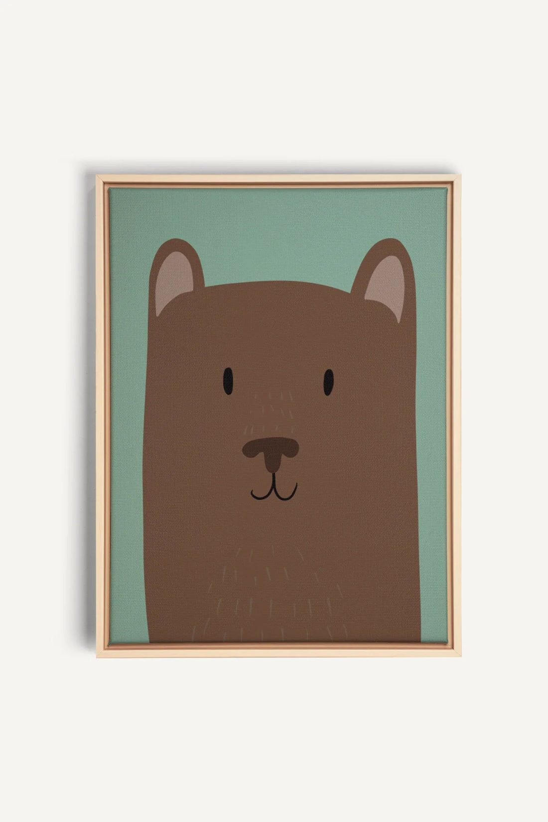 OURS, Oeuvre sur toile étirée, encadré Naturel Clair