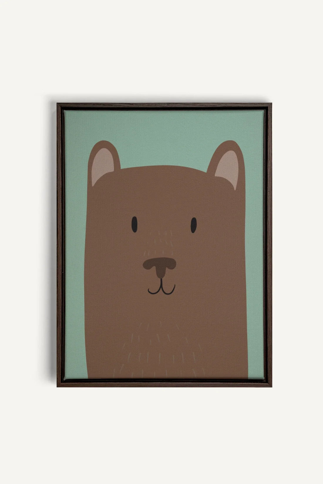 OLEKA CANVAS - OURS, Oeuvre sur toile étirée, encadré Brun Noyer