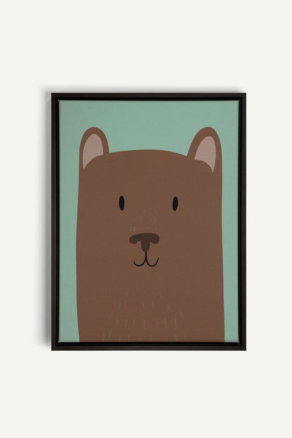 OLEKA CANVAS - OURS, Oeuvre sur toile étirée, encadré Noir