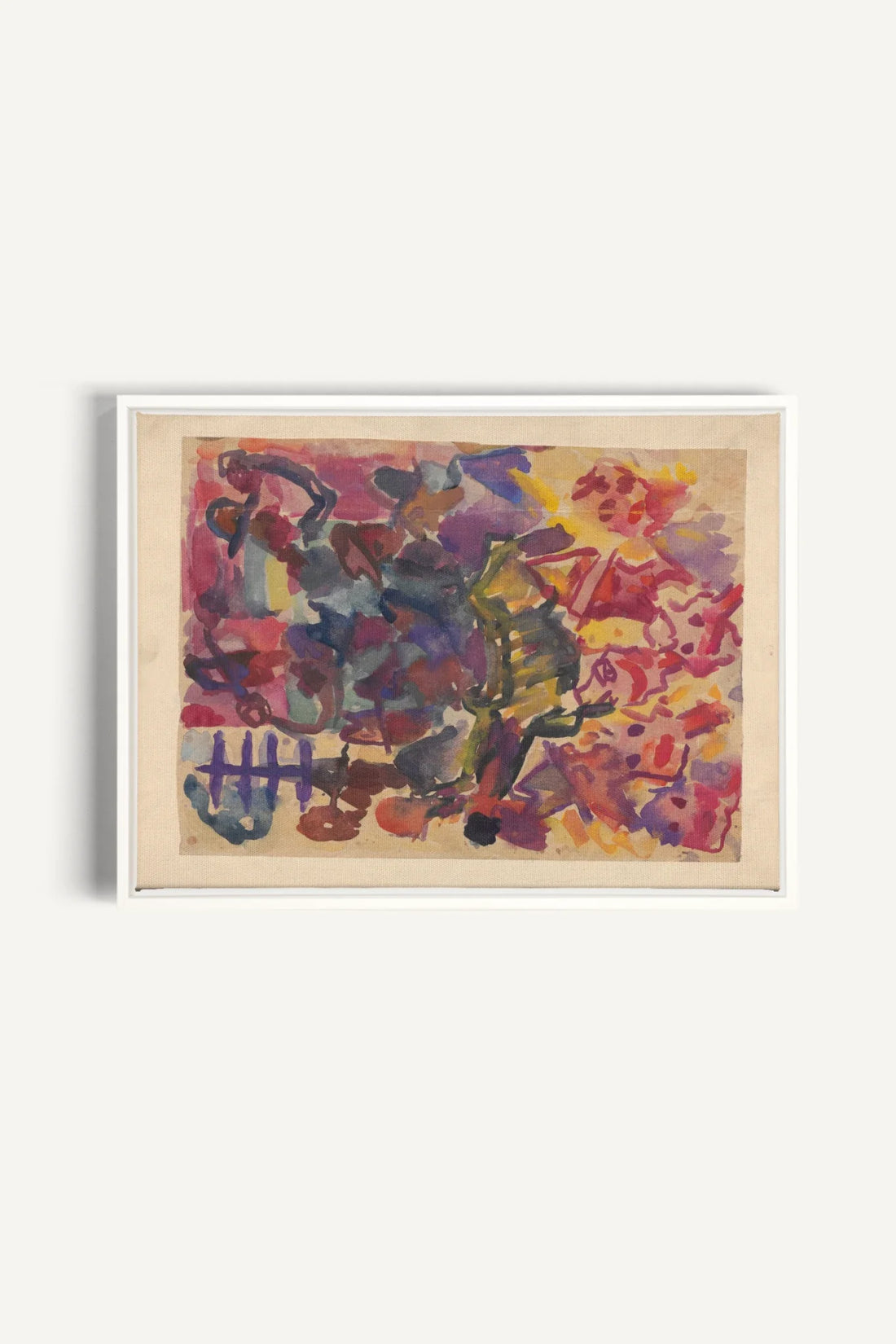 PAINTED PULSE, Oeuvre sur toile étirée, encadré Blanc