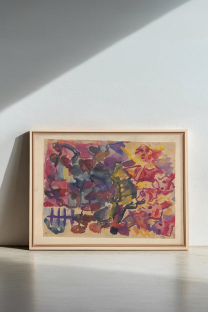 PAINTED PULSE, Oeuvre sur toile étirée, encadré Naturel Clair