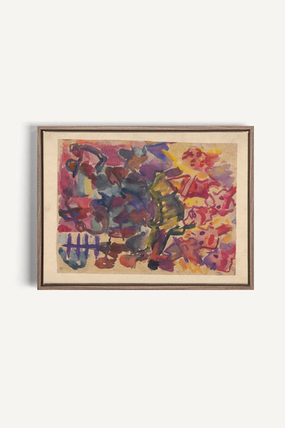 PAINTED PULSE, Work on stretched canvas, framed Oak Brown