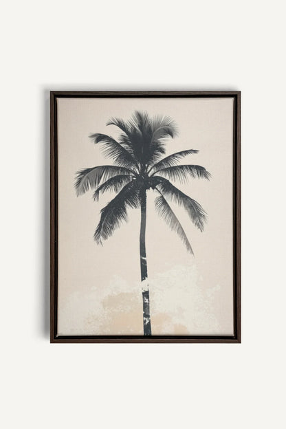 OLEKA CANVAS - PALM BLISS, Oeuvre sur toile étirée, encadré Brun Noyer