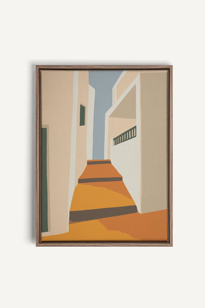 OLEKA CANVAS - PASSAGE, Oeuvre sur toile étirée, encadré Brun Chêne