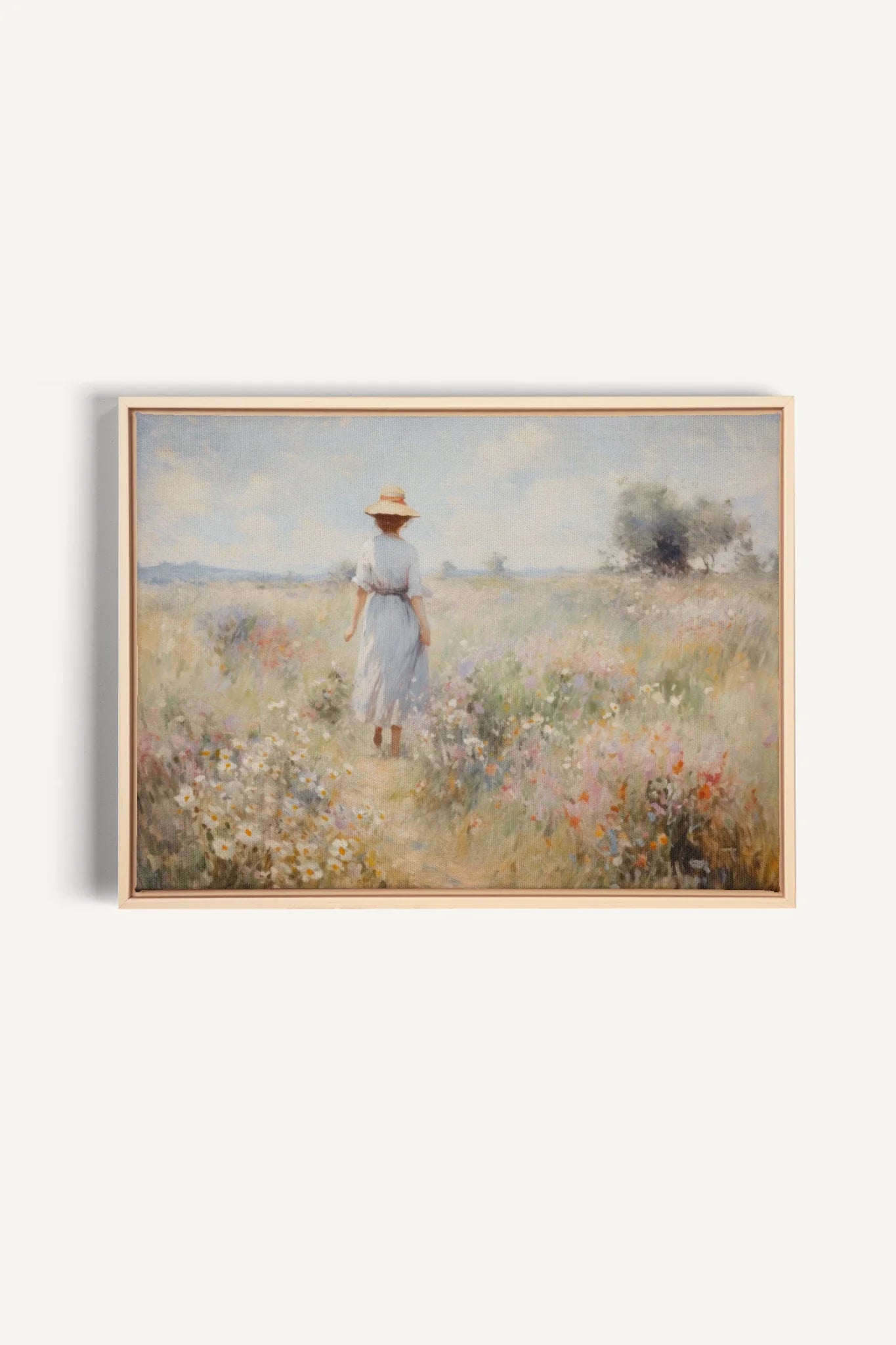 Pastel Meadows, Artwork on stretched canvas, framed Natural Light