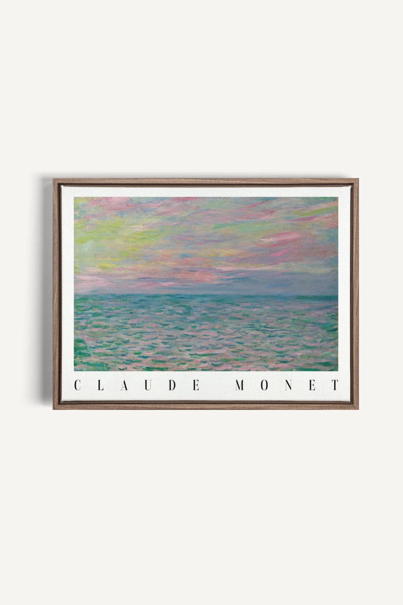 PASTEL WATERS, Oeuvre sur toile étirée, encadré Brun Chêne