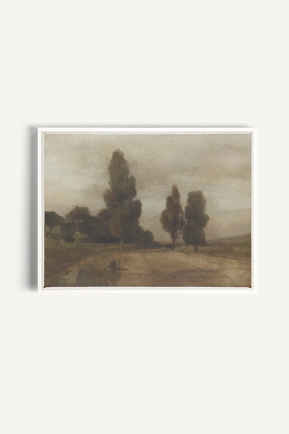 OLEKA CANVAS - PASTURE, Oeuvre sur toile étirée, encadré Blanc