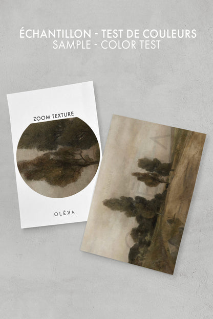 OLEKA CANVAS - PASTURE, Oeuvre sur toile étirée, encadré Brun Chêne