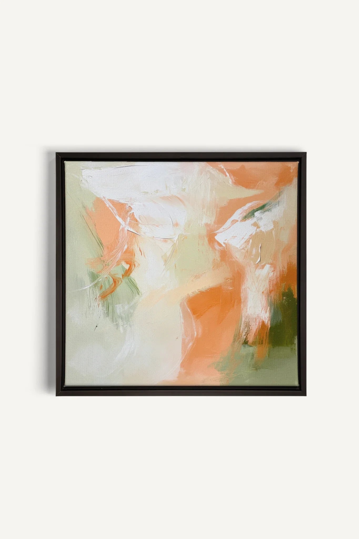 PEACHY FLOW, Artwork on stretched canvas, framed in black