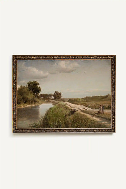 PÉRIPLE PAISIBLE, Oeuvre sur toile rigide, encadré Vintage Bronze