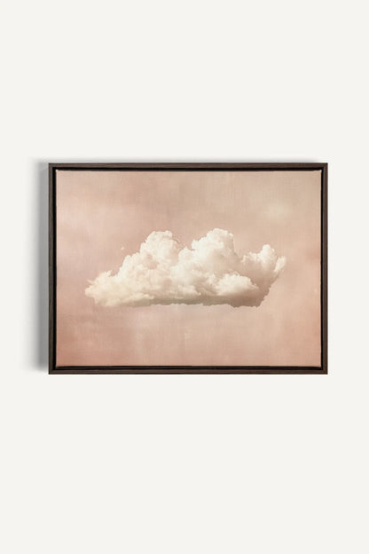 OLEKA CANVAS - PINK DREAM, Oeuvre sur toile étirée, encadré Brun Noyer