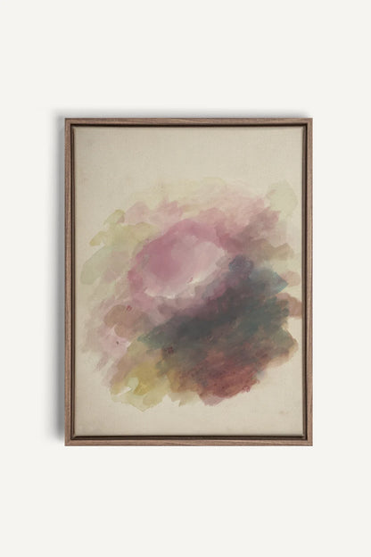 PLUM GARDEN, Oeuvre sur toile étirée, encadré Brun Chêne