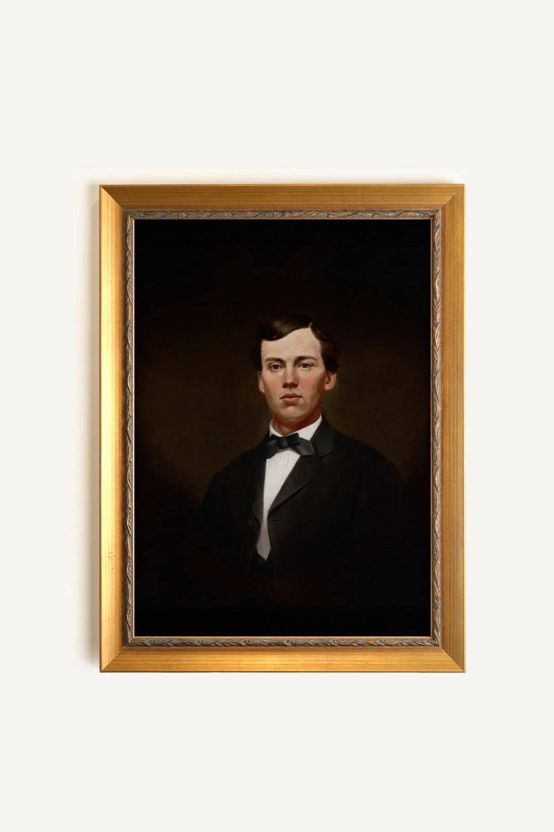 PORTRAIT DU PASSÉ, Artwork on rigid canvas, framed in Vintage Gold