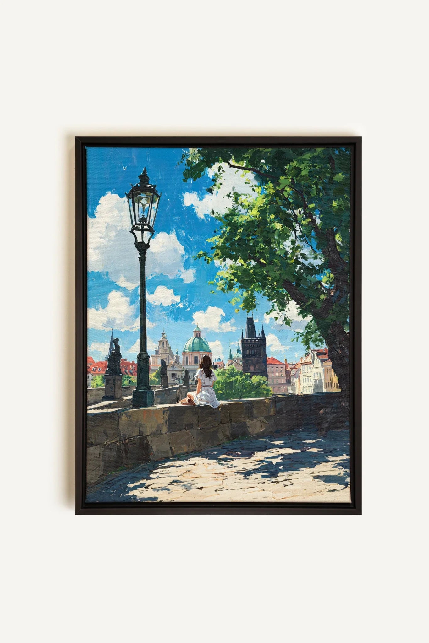 PRAGUE REVERIE, Oeuvre sur toile étirée, encadré Noir