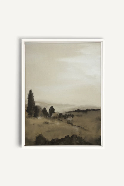 PRAIRIE DE BRUME, Work on stretched canvas, framed White
