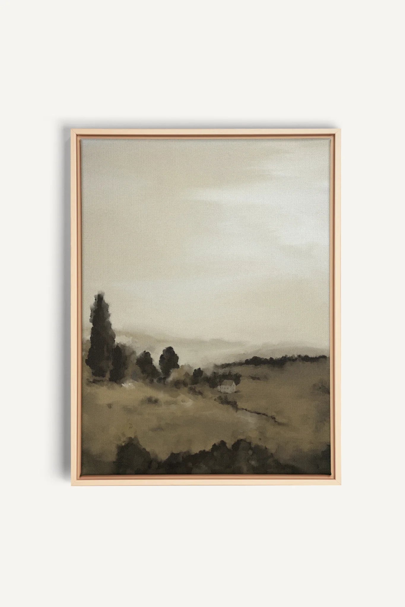 PRAIRIE DE BRUME, Work on stretched canvas, framed Naturel Clair