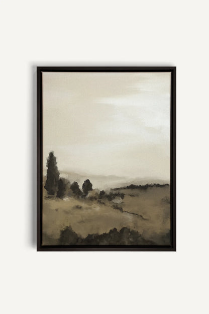 PRAIRIE DE BRUME, Work on stretched canvas, framed Black