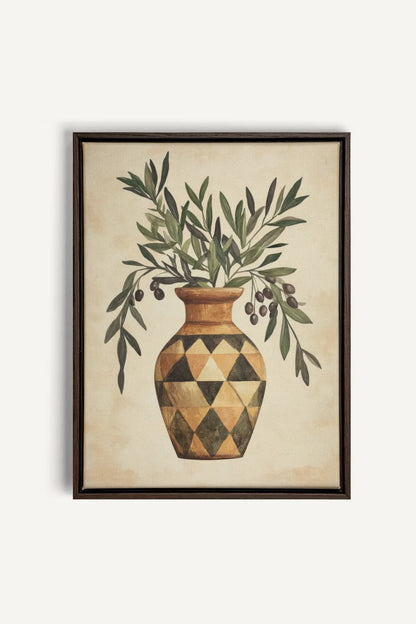 OLEKA CANVAS - PROVENCE GRACE, Oeuvre sur toile étirée, encadré Brun Noyer