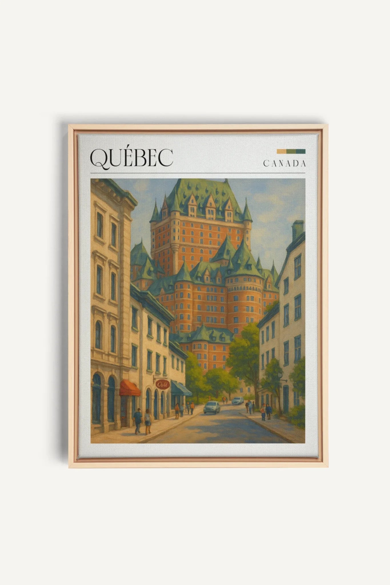QUÉBEC I, Oeuvre sur toile étirée, encadré Naturel Clair