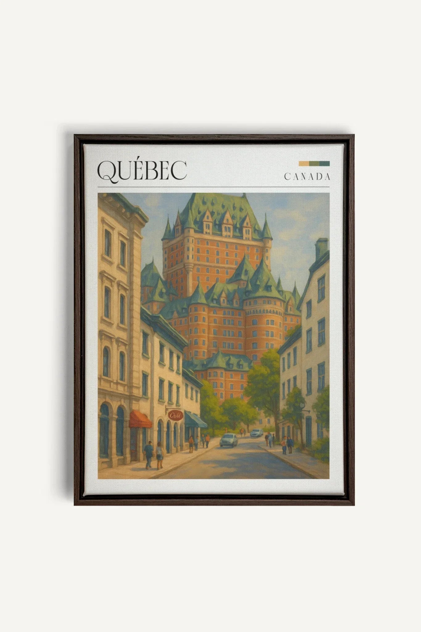 OLEKA CANVAS - QUÉBEC I, Oeuvre sur toile étirée, encadré Brun Noyer
