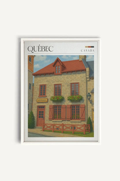 OLEKA CANVAS - QUÉBEC II, Oeuvre sur toile étirée, encadré Blanc
