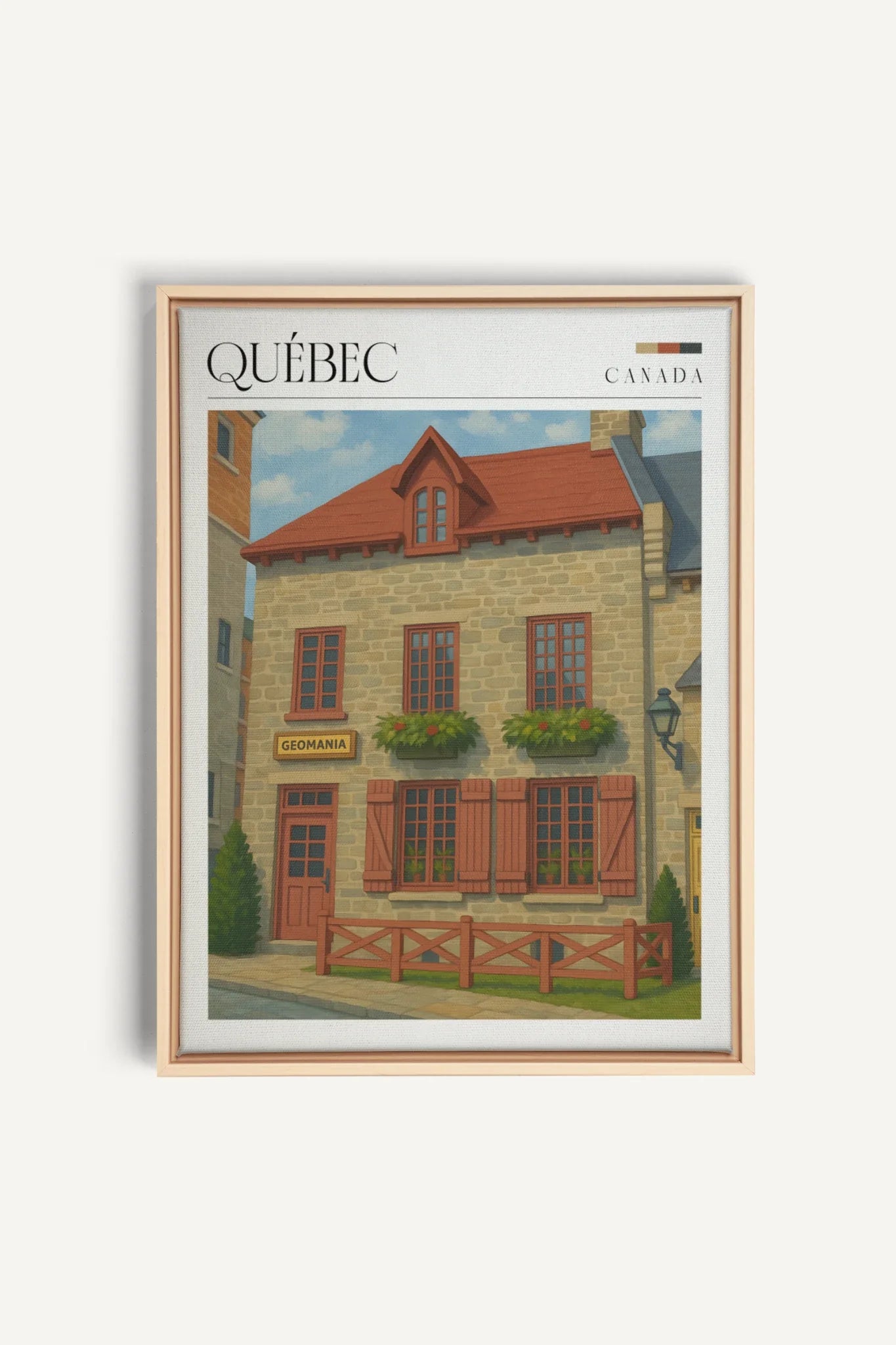 QUÉBEC II, Oeuvre sur toile étirée, encadré Naturel Clair