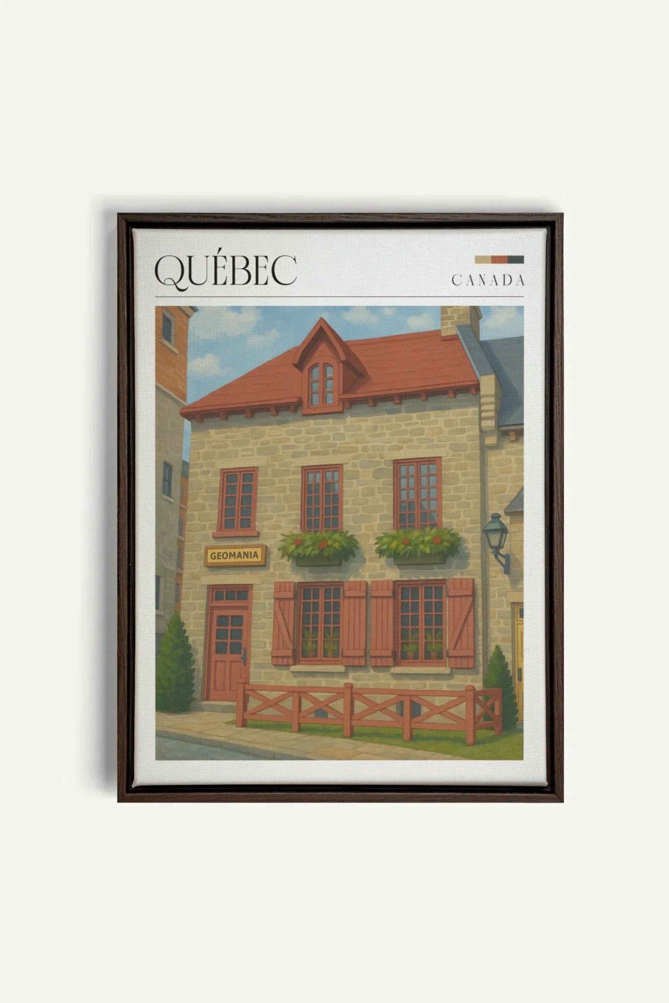 OLEKA CANVAS - QUÉBEC II, Oeuvre sur toile étirée, encadré Brun Noyer
