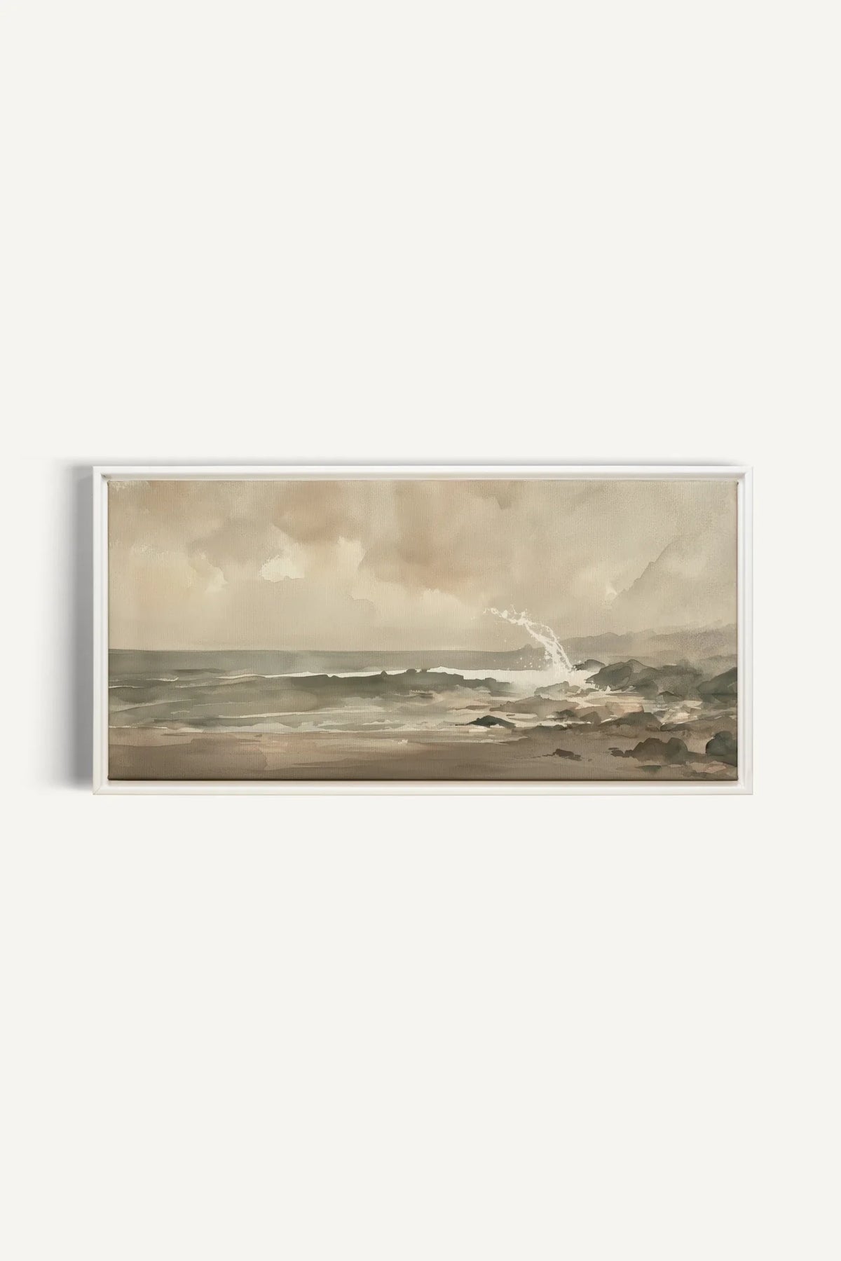 QUIET TIDE toile étirée encadré blanc
