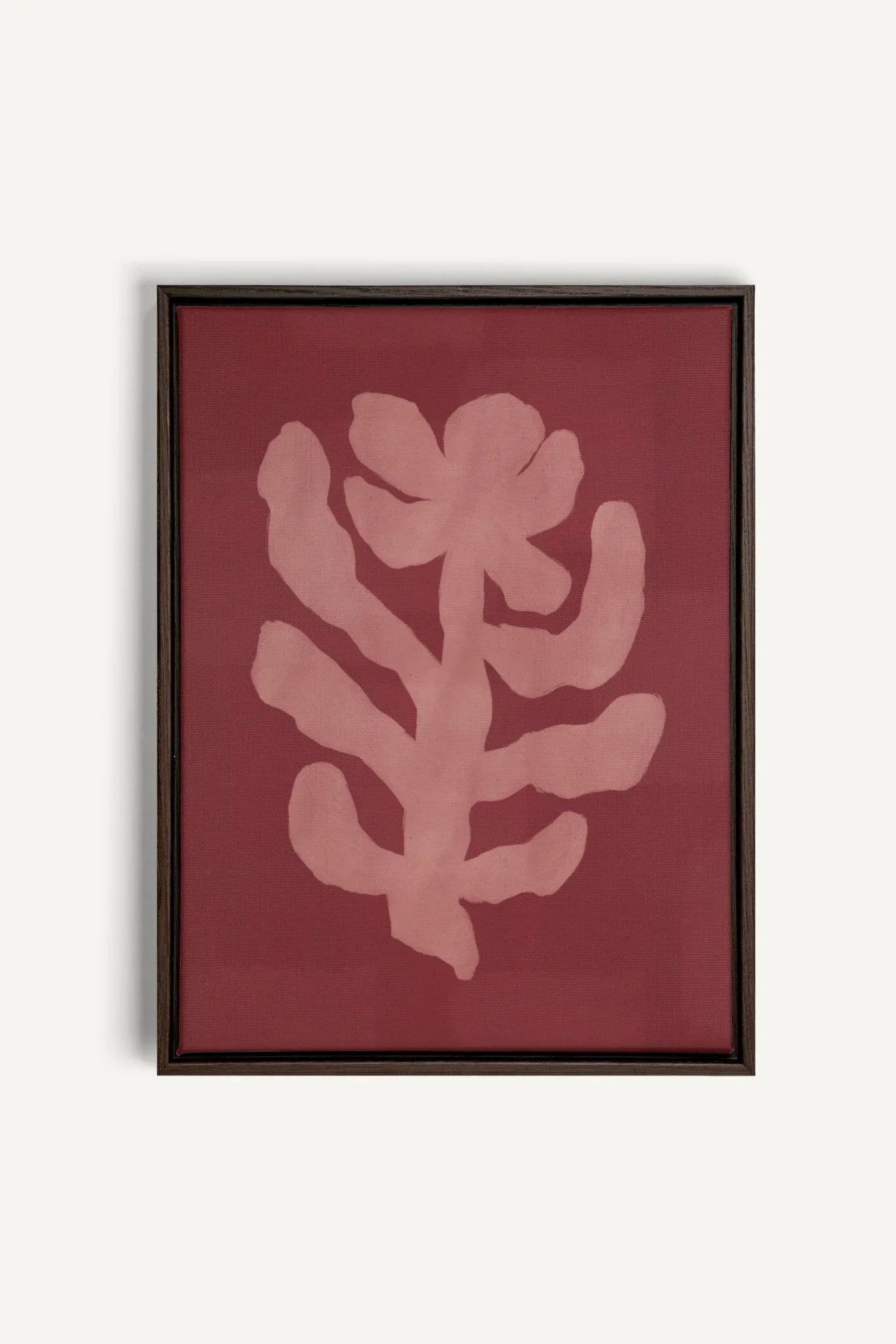 OLEKA CANVAS - RED CHERRY, Oeuvre sur toile étirée, encadré Brun Noyer