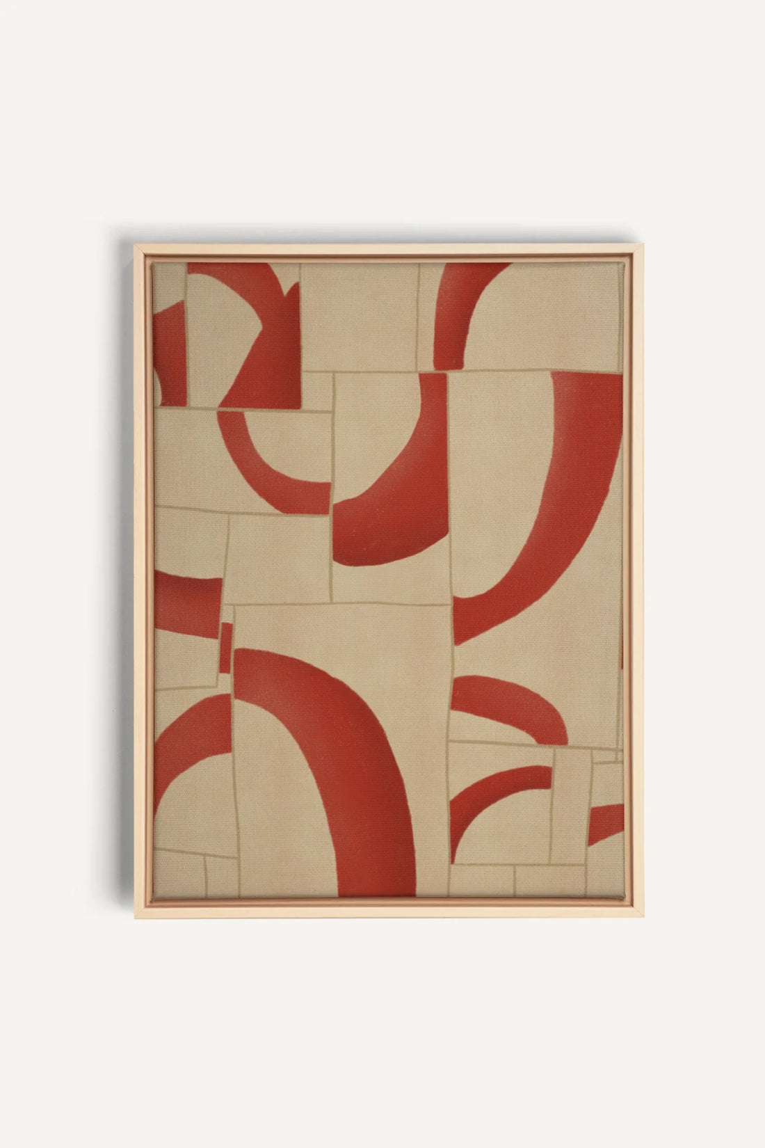 RED MOSAIC, Oeuvre sur toile étirée, encadré Naturel Clair