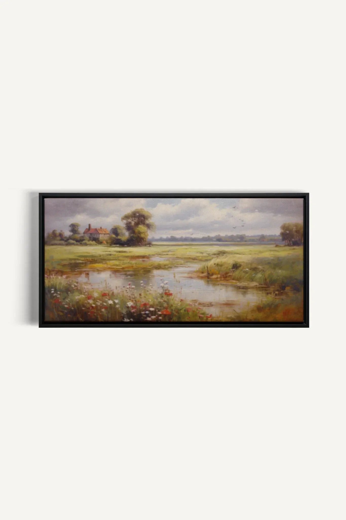 OLEKA CANVAS - Red Oasis, Oeuvre sur toile étirée, encadré Noir