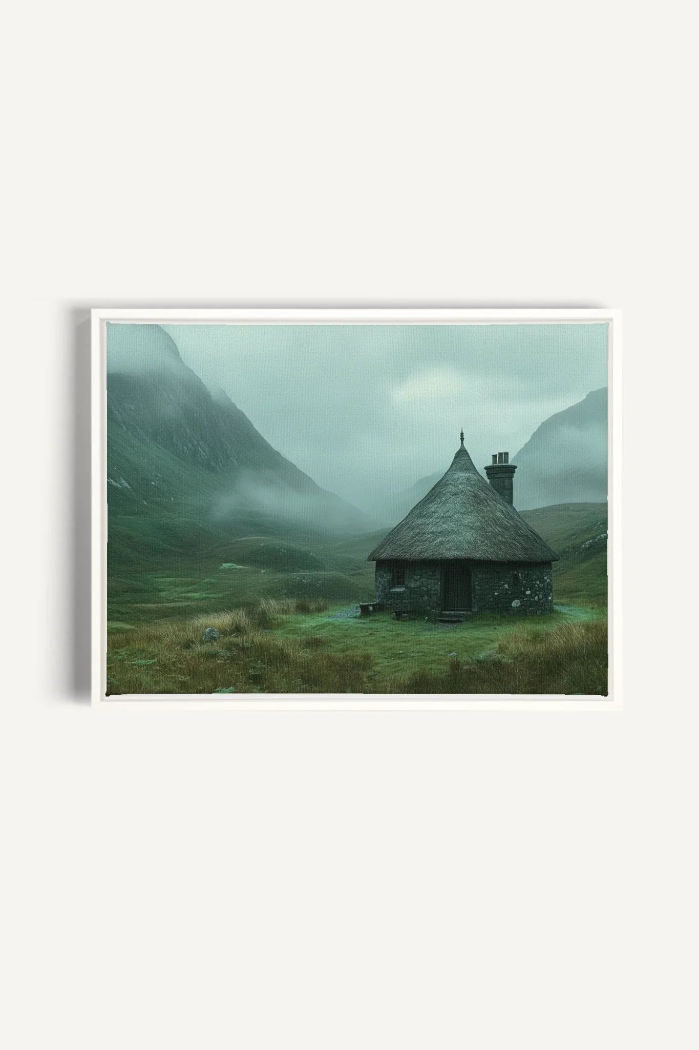 OLEKA CANVAS - REFUGE DU GARDIEN, Oeuvre sur toile étirée, encadré Blanc