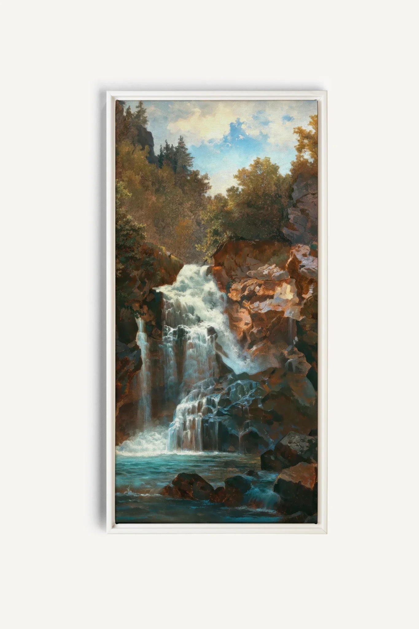 RIVERFIRE, Oeuvre sur toile étirée, encadré Blanc