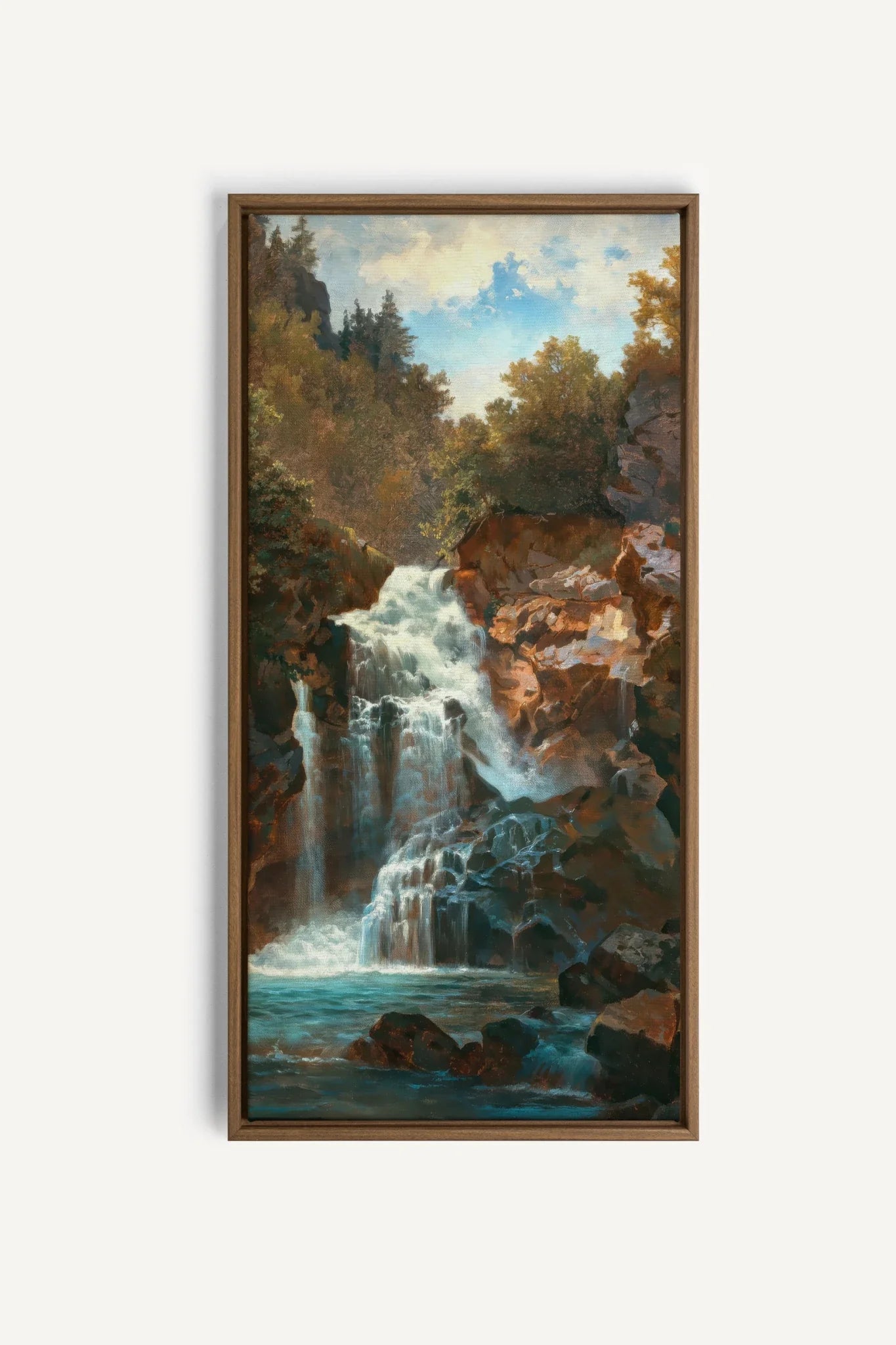 RIVERFIRE, Oeuvre sur toile étirée, encadré Brun Chêne
