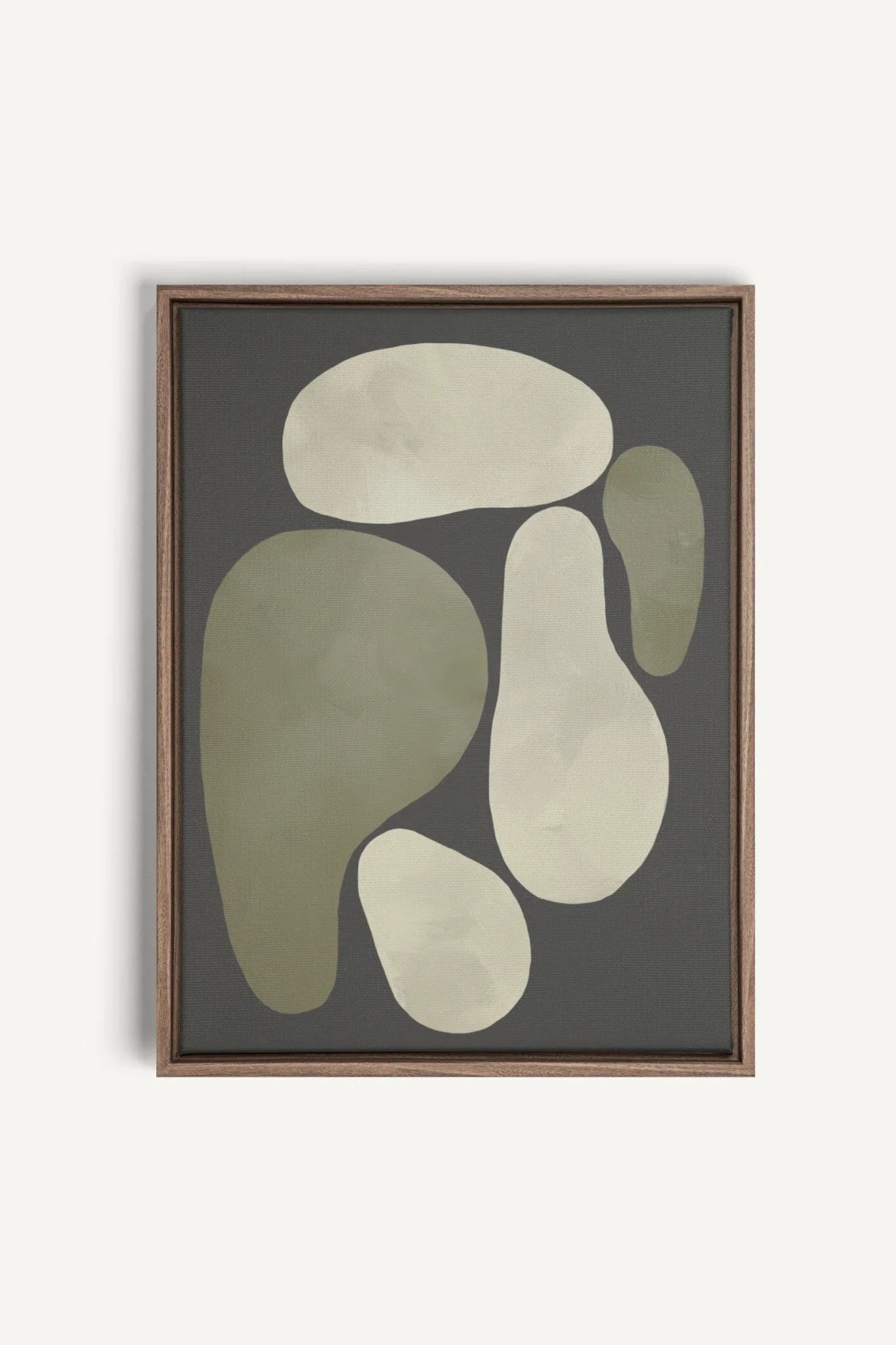 OLEKA CANVAS - ROCHES, Oeuvre sur toile étirée, encadré Brun Chêne