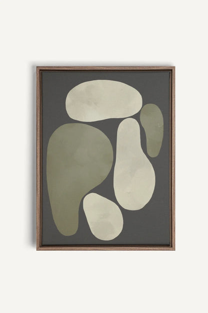 OLEKA CANVAS - ROCHES, Oeuvre sur toile étirée, encadré Brun Chêne