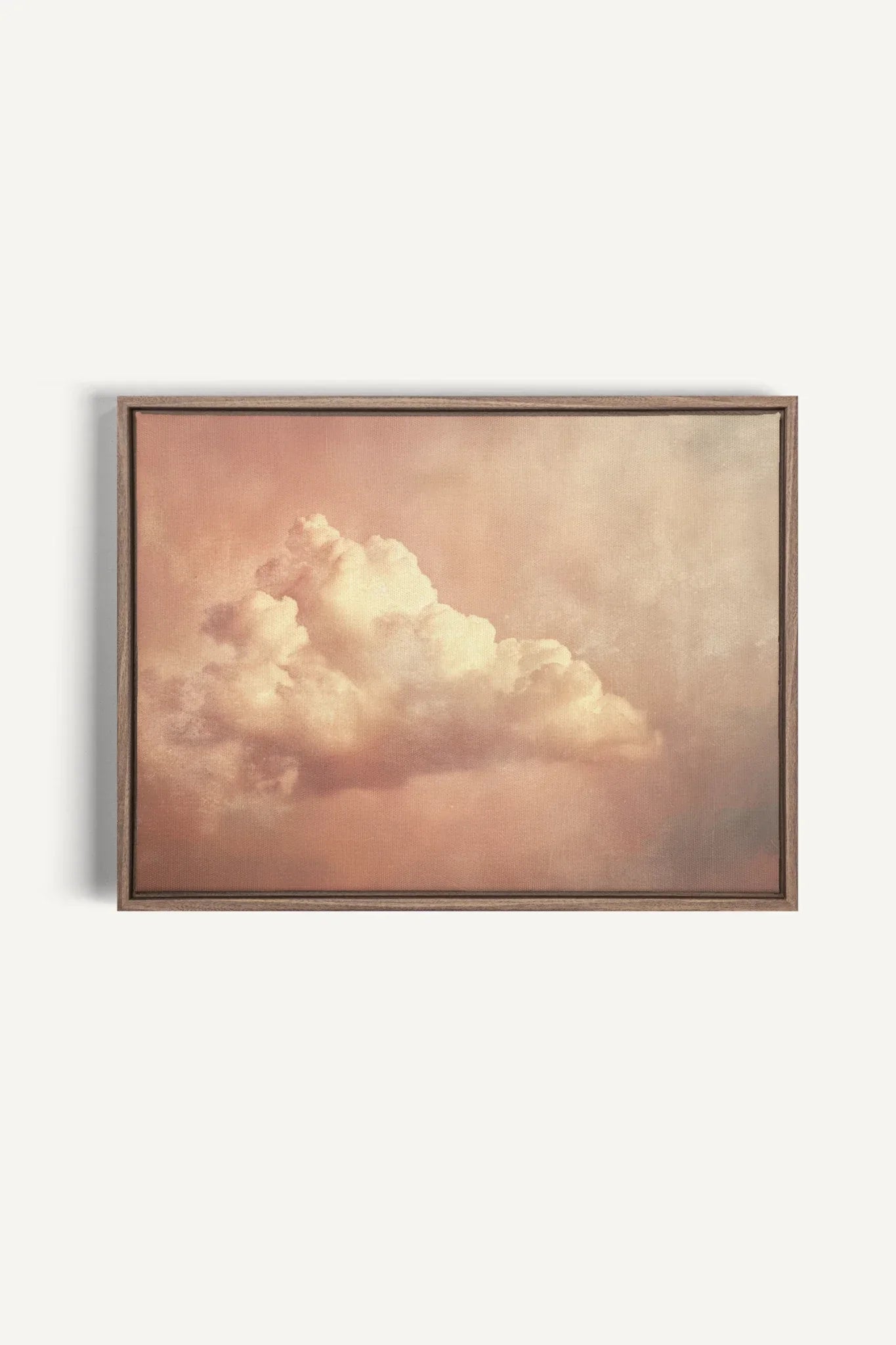 OLEKA CANVAS - ROSE MIST, Oeuvre sur toile étirée, encadré Brun Chêne