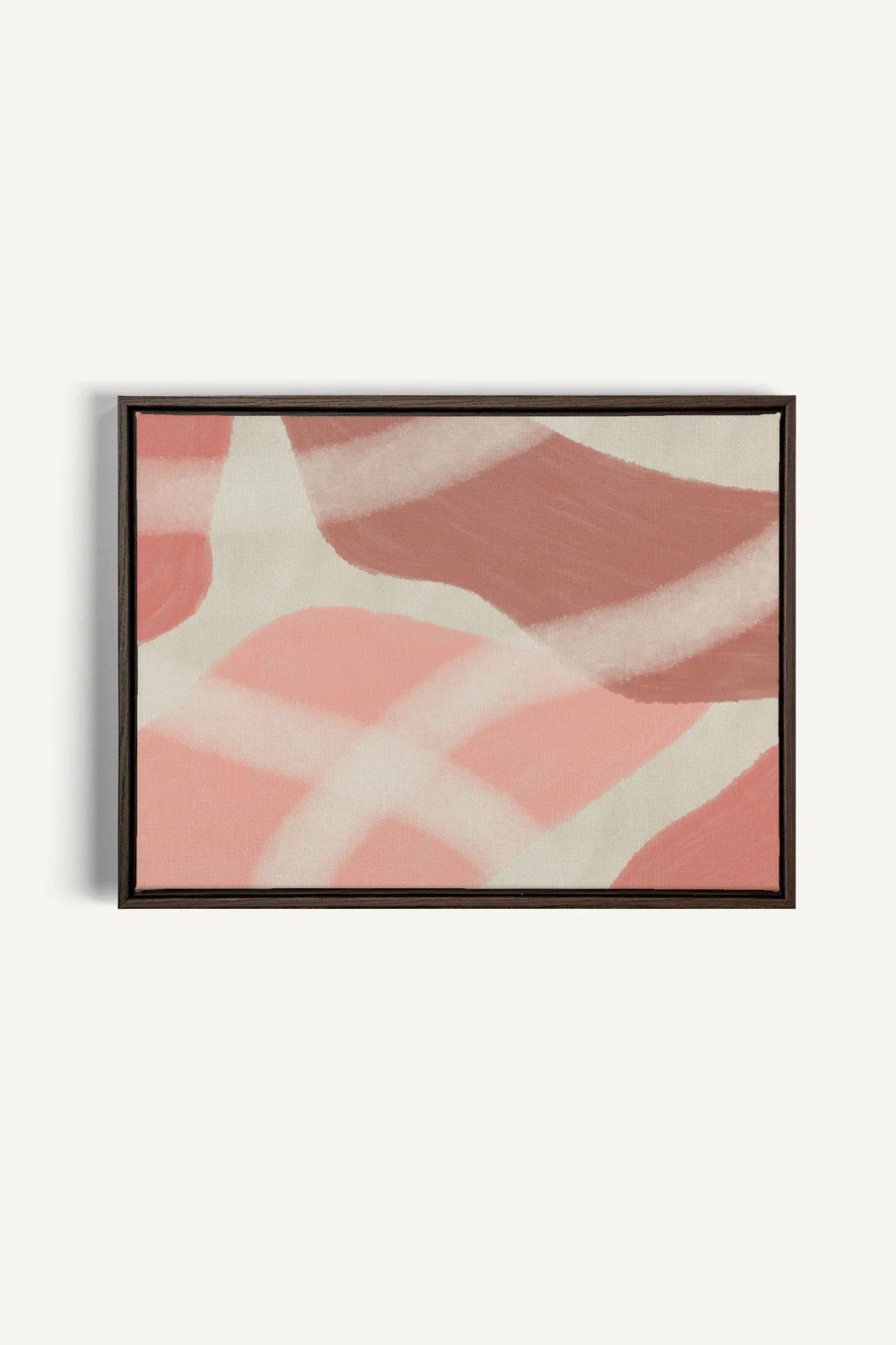 OLEKA CANVAS - ROSY GLOW, Oeuvre sur toile étirée, encadré Brun Noyer