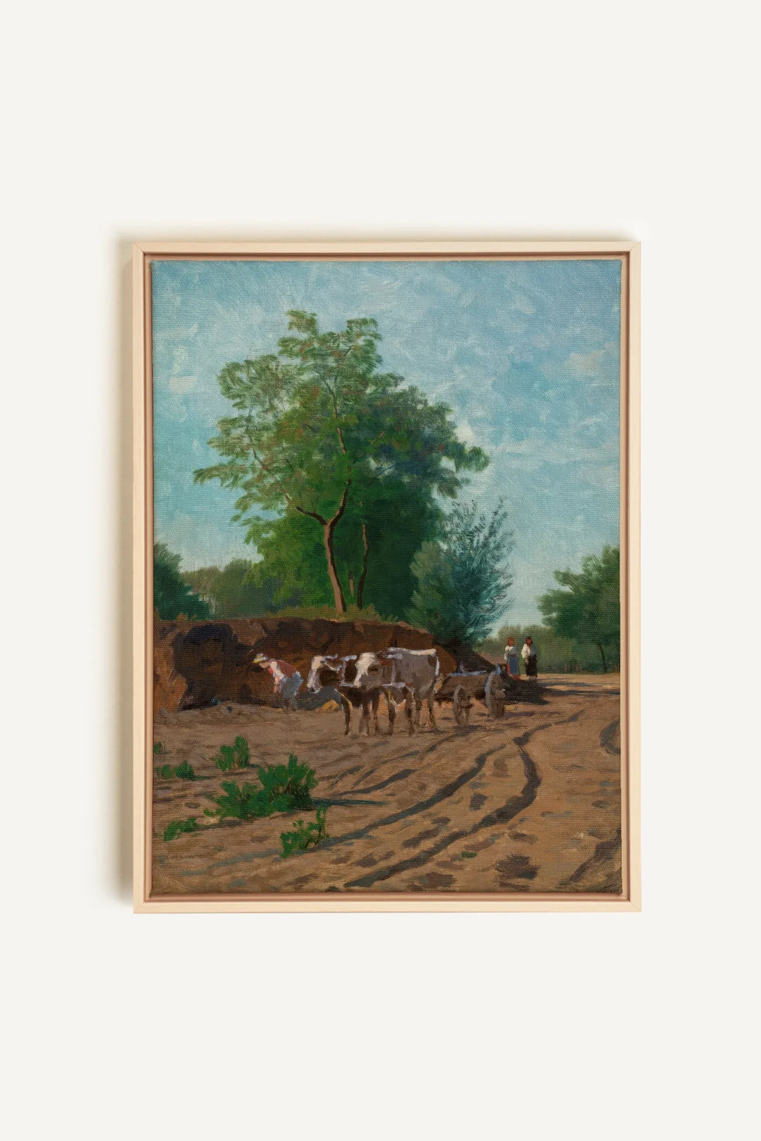 ROUTE DU VILLAGE, Artwork on stretched canvas, framed Natural Light