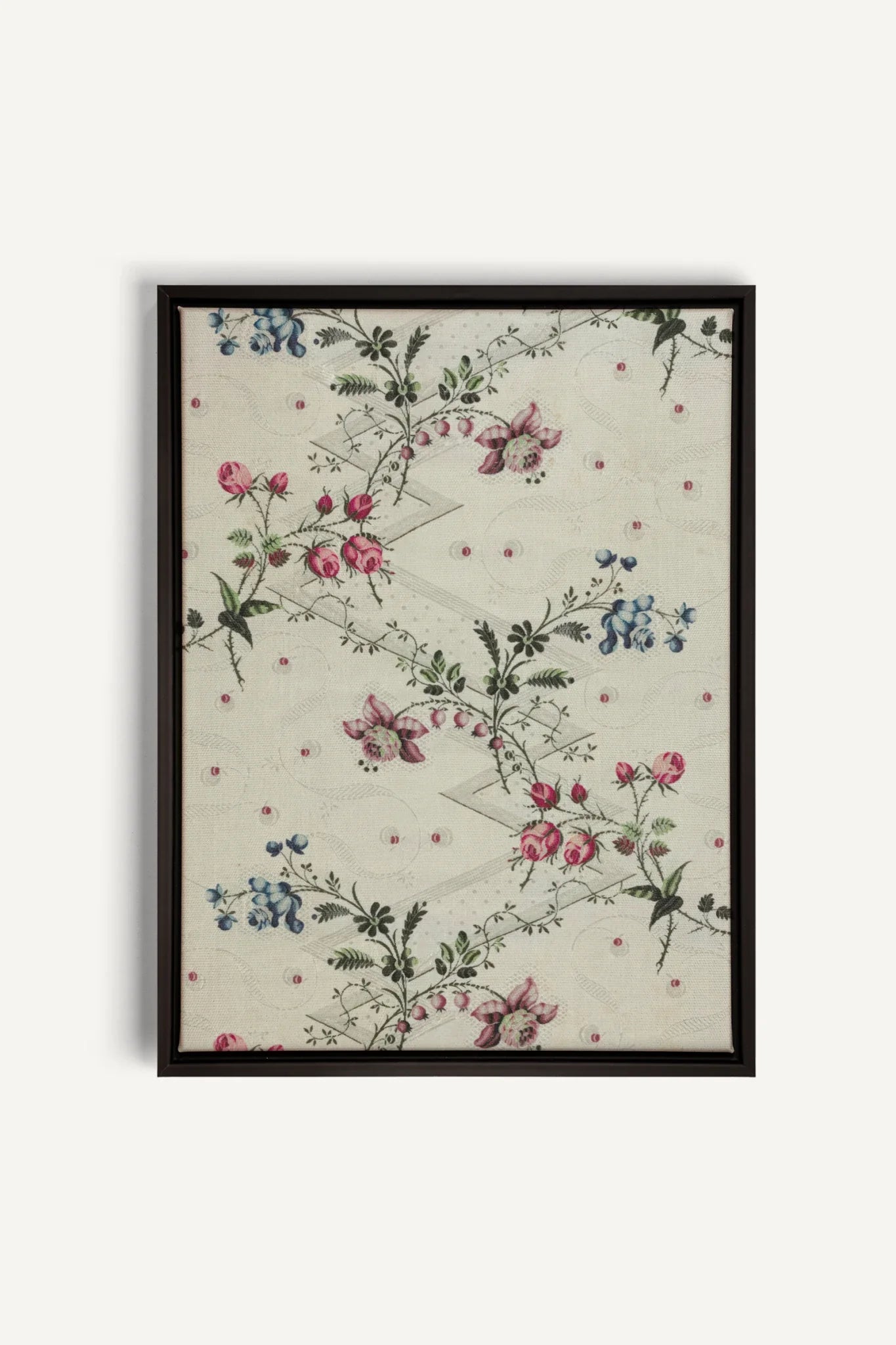RUBAN DE ROSES, Oeuvre sur toile étirée, encadré Noir